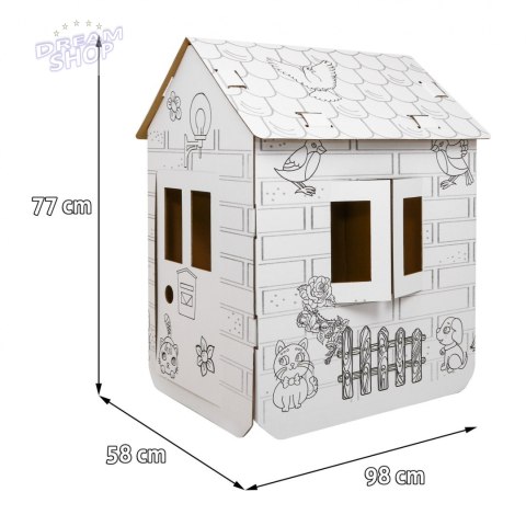 Domek XXL z końmi kolorowanka 3D dla dzieci