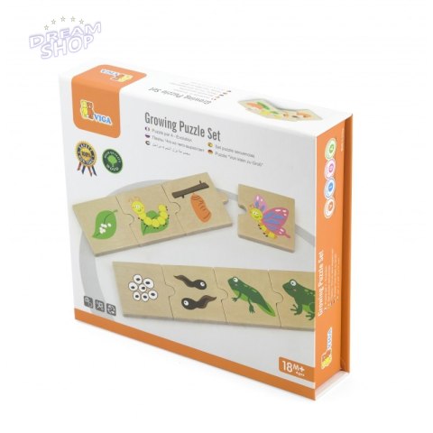 Drewniane Puzzle Rosnące zwierzątka i rośliny Viga Toys Drewniane Puzzle Rosnące zwierzątka i rośliny Viga Toys