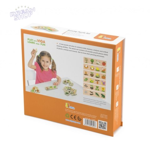 Drewniane Puzzle Rosnące zwierzątka i rośliny Viga Toys Drewniane Puzzle Rosnące zwierzątka i rośliny Viga Toys
