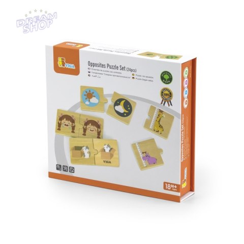 VIGA Drewniana Układanka Puzzle Przeciwieństwa VIGA Drewniana Układanka Puzzle Przeciwieństwa