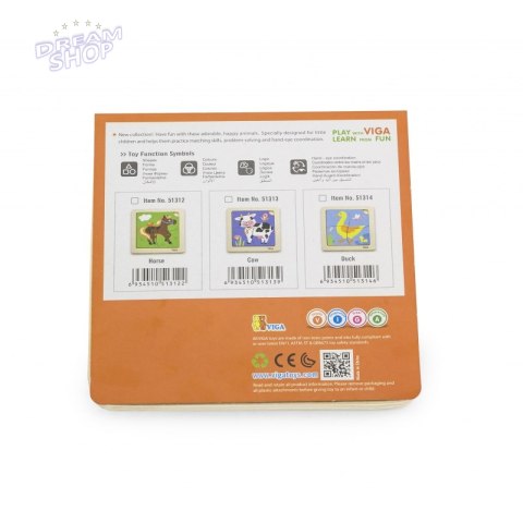 VIGA Poręczne Drewniane Puzzle Krówka VIGA Poręczne Drewniane Puzzle Krówka