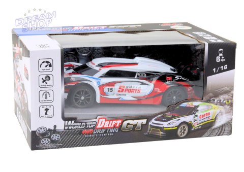 Auto Sportowe RC 1:16 Drift Wymienne Koła Biało-Czerwone Auto Sportowe RC 1:16 Drift Wymienne Koła Biało-Czerwone