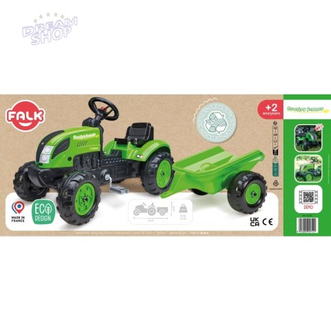 FALK Country Farmer Traktorek na Pedały z Przyczepką Zielony 2-5 lat
