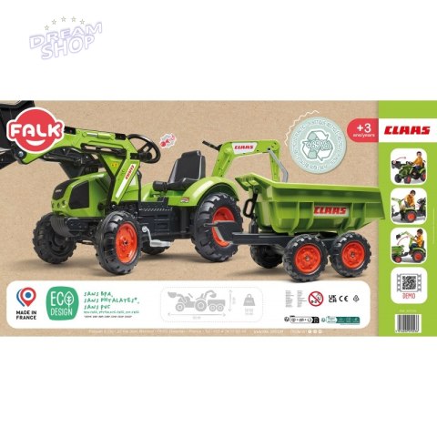 FALK Traktor CLAAS ARION z Przyczepą Maxi i Łyżką FALK Traktor CLAAS ARION z Przyczepą Maxi i Łyżką