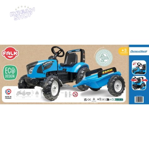 FALK Traktor Landini na pedały z przyczepą Niebieski od 3 lat FALK Traktor Landini na pedały z przyczepą Niebieski od 3 lat