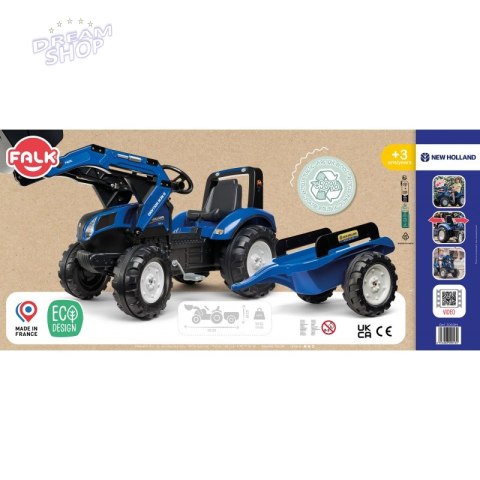 FALK Traktor New Holland na pedały z przyczepą i łyżką od 3 lat FALK Traktor New Holland na pedały z przyczepą i łyżką od 3 lat