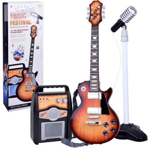 Gitara Elektryczna z Mikrofonem i Wzmacniaczem dla Dzieci Karaoke IN0171