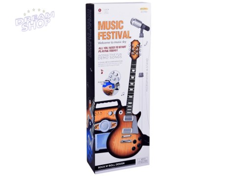 Gitara Elektryczna z Mikrofonem i Wzmacniaczem dla Dzieci Karaoke IN0171