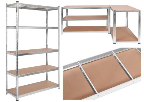 Regał magazynowy 200kg 5 poziomów 205x120x45 cm nośność 1000 kg