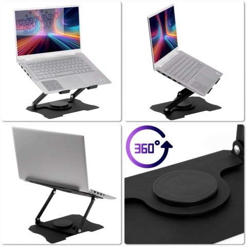 Regulowana podstawka pod laptop LAURO czarna Regulowana podstawka pod laptop LAURO czarna