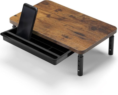 Regulowana podstawka z półką HAJNAN pod monitor laptop rustic