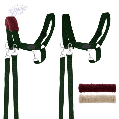 Skippi Kantar dla Hobby Horse - wodze, 2 wymienne futerka - ciemny zielony Skippi Kantar dla Hobby Horse - wodze, 2 wymienne futerka - ciemny zielony