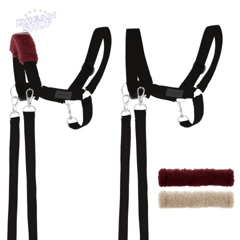 Skippi Kantar dla Hobby Horse - wodze, 2 wymienne futerka - czarny Skippi Kantar dla Hobby Horse - wodze, 2 wymienne futerka - czarny
