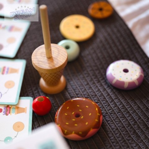 WOOPIE GREEN Drewniane Lody Układanka Montessori Cukiernia 12 el. WOOPIE GREEN Drewniane Lody Układanka Montessori Cukiernia 12 el.
