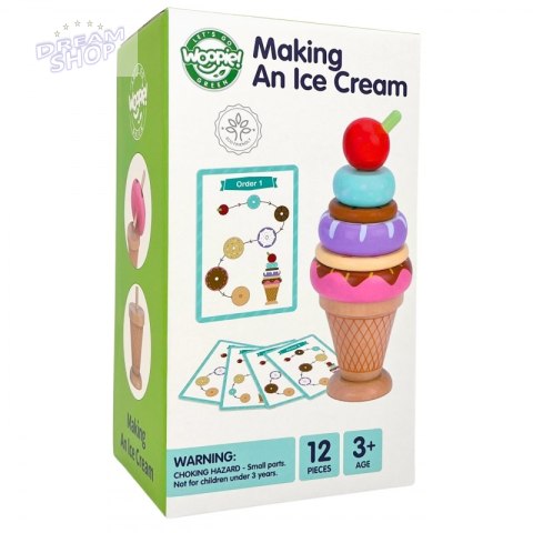 WOOPIE GREEN Drewniane Lody Układanka Montessori Cukiernia 12 el. WOOPIE GREEN Drewniane Lody Układanka Montessori Cukiernia 12 el.