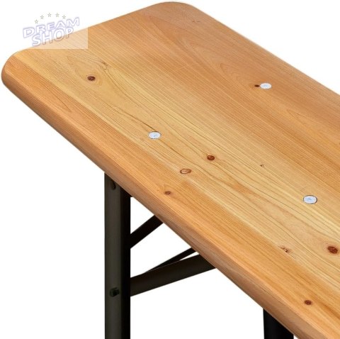 Zestaw ogrodowy stalowo-drewniany LAGER stół + 2 ławki 220 cm Zestaw ogrodowy stalowo-drewniany LAGER stół + 2 ławki 220 cm