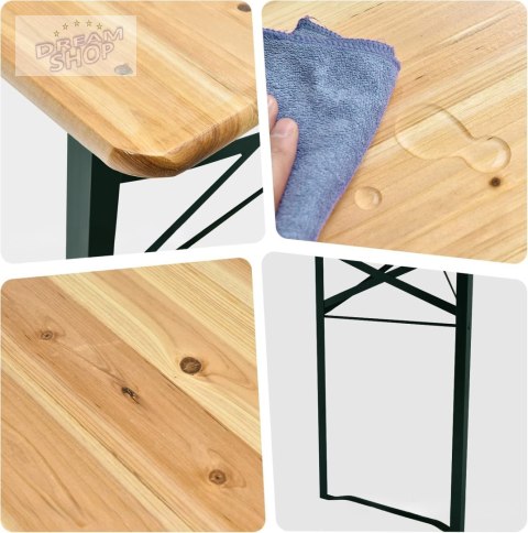 Zestaw ogrodowy stalowo-drewniany LAGER stół + 2 ławki 220 cm Zestaw ogrodowy stalowo-drewniany LAGER stół + 2 ławki 220 cm