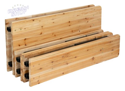 Zestaw ogrodowy stalowo-drewniany LAGER stół + 2 ławki 220 cm Zestaw ogrodowy stalowo-drewniany LAGER stół + 2 ławki 220 cm