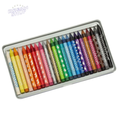 Kredki w metalowym pudełku 24 kolory + temperówka BAMBINO