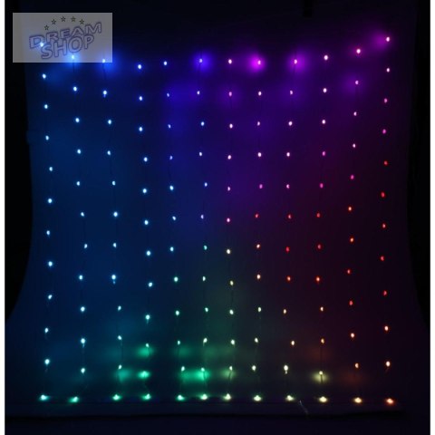 LAMPKI CHOINKOWE KURTYNA ŚWIETLNA ZEW/WEW 144 LED RGB 120X120CM Z PILOTEM MULTIKOLOR LAMPKI CHOINKOWE KURTYNA ŚWIETLNA ZEW/WEW 144 LED RGB 120X120CM Z PILOTEM MULTIKOLOR
