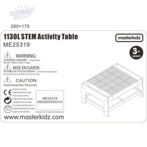MASTERKIDZ Drewniany Stół Edukacyjny + AKCESORIA STEM WALL + 135 Klocków MASTERKIDZ Drewniany Stół Edukacyjny + AKCESORIA STEM WALL + 135 Klocków