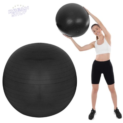 PIŁKA DO ĆWICZEŃ FITNESS 55CM ANTIBURST CZARNA XQMAX PIŁKA DO ĆWICZEŃ FITNESS 55CM ANTIBURST CZARNA XQMAX