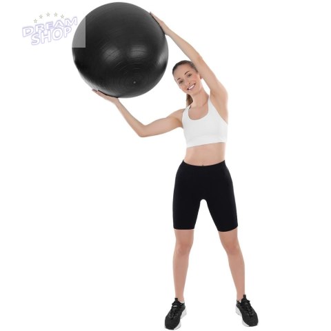 PIŁKA DO ĆWICZEŃ FITNESS 55CM ANTIBURST CZARNA XQMAX PIŁKA DO ĆWICZEŃ FITNESS 55CM ANTIBURST CZARNA XQMAX