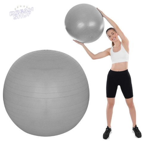 PIŁKA DO ĆWICZEŃ FITNESS 65CM ANTIBURST SZARA XQMAX PIŁKA DO ĆWICZEŃ FITNESS 65CM ANTIBURST SZARA XQMAX