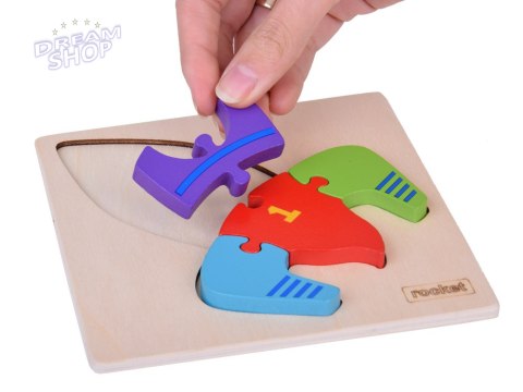 Rakieta Puzzle drewniane Edukacyjna układanka dla dziecka ZA5370