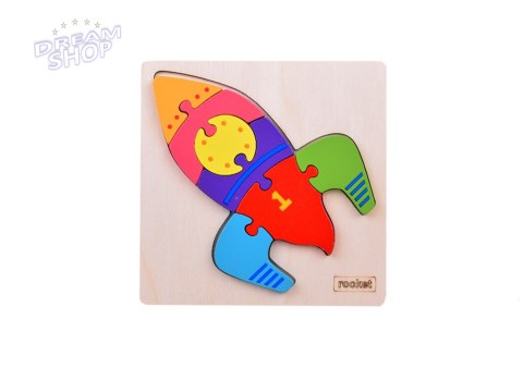 Rakieta Puzzle drewniane Edukacyjna układanka dla dziecka ZA5370