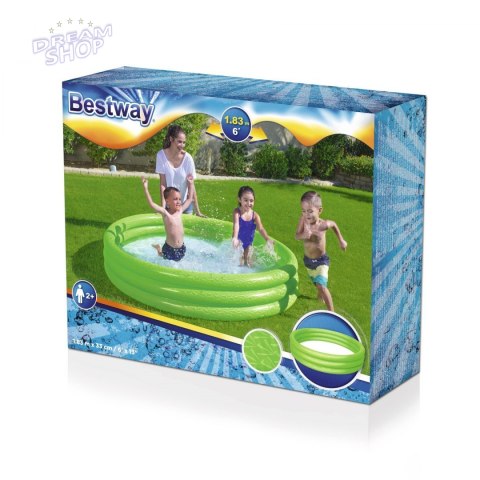 Basen ogrodowy dla dzieci Dmuchany brodzik Zielony 183x33cm BESTWAY + Łatka naprawcza Basen ogrodowy dla dzieci Dmuchany brodzik Zielony 183x33cm BESTWAY + Łatka naprawcza