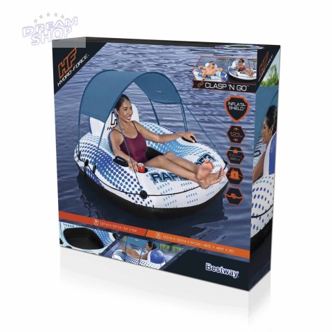 Dmuchane Koło do pływania Hydro-Force z Daszkiem 123x123x51cm BESTWAY + Dno z siatki + Oparcie Dmuchane Koło do pływania Hydro-Force z Daszkiem 123x123x51cm BESTWAY + Dno z siatki + Oparcie