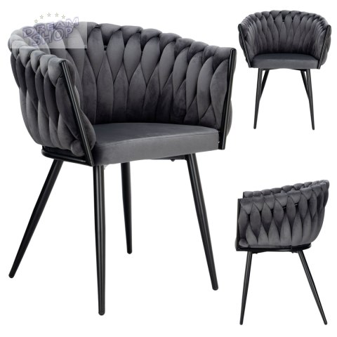 Krzesło COFTON Black Velvet grafitowy Krzesło COFTON Black Velvet grafitowy