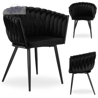 Krzesło plecione COFTON Black Velvet czarny