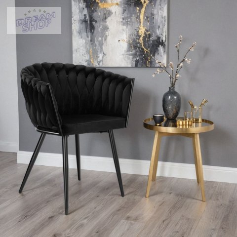 Krzesło plecione COFTON Black Velvet czarny Krzesło plecione COFTON Black Velvet czarny