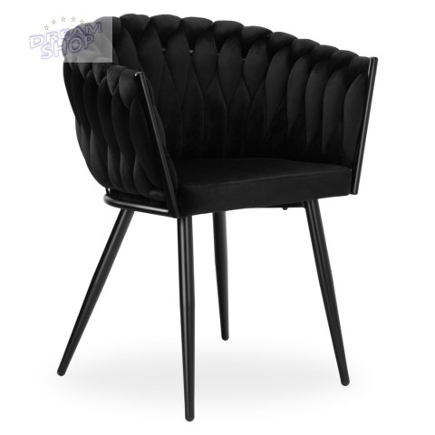 Krzesło plecione COFTON Black Velvet czarny Krzesło plecione COFTON Black Velvet czarny