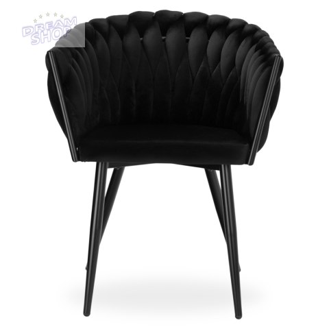Krzesło plecione COFTON Black Velvet czarny Krzesło plecione COFTON Black Velvet czarny