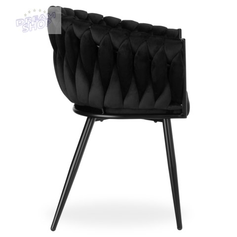 Krzesło plecione COFTON Black Velvet czarny Krzesło plecione COFTON Black Velvet czarny