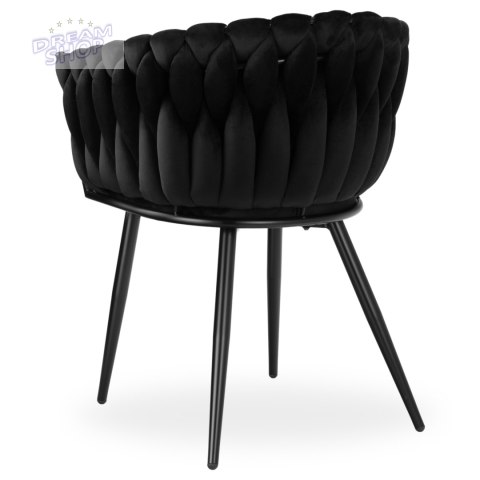 Krzesło plecione COFTON Black Velvet czarny Krzesło plecione COFTON Black Velvet czarny