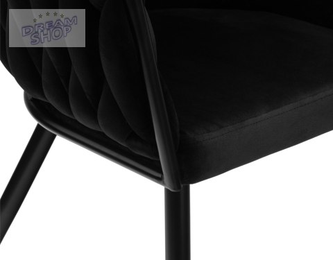 Krzesło plecione COFTON Black Velvet czarny Krzesło plecione COFTON Black Velvet czarny