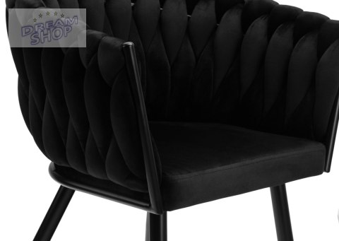 Krzesło plecione COFTON Black Velvet czarny Krzesło plecione COFTON Black Velvet czarny
