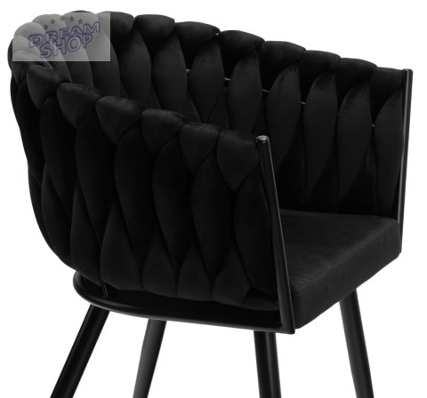 Krzesło plecione COFTON Black Velvet czarny Krzesło plecione COFTON Black Velvet czarny
