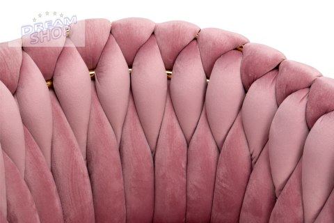 Krzesło plecione COFTON gold Velvet różowy Krzesło plecione COFTON gold Velvet różowy