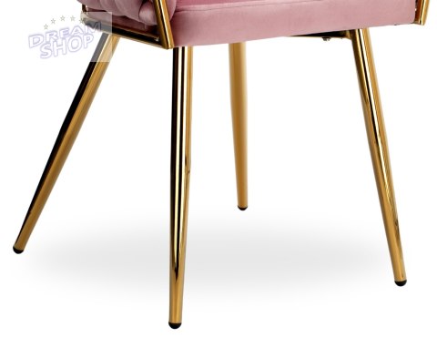 Krzesło plecione COFTON gold Velvet różowy Krzesło plecione COFTON gold Velvet różowy