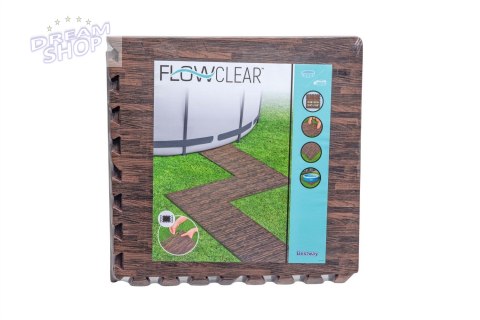 Piankowa Mata pod basen ogrodowy Imitacja drewna 12 szt. 50x50cm BESTWAY Piankowa Mata pod basen ogrodowy Imitacja drewna 12 szt. 50x50cm BESTWAY