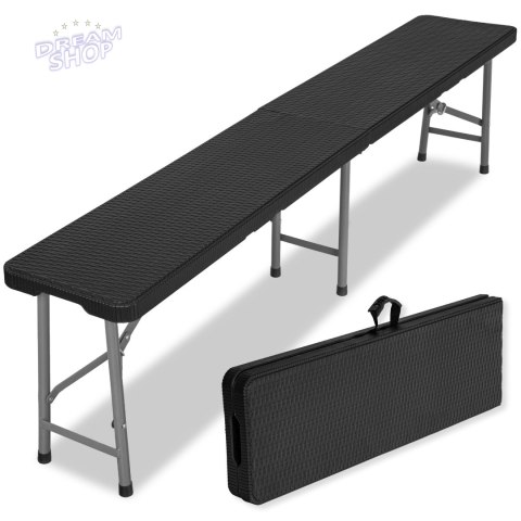 Składana ławka cateringowa RATTAN 180 cm czarna Składana ławka cateringowa RATTAN 180 cm czarna