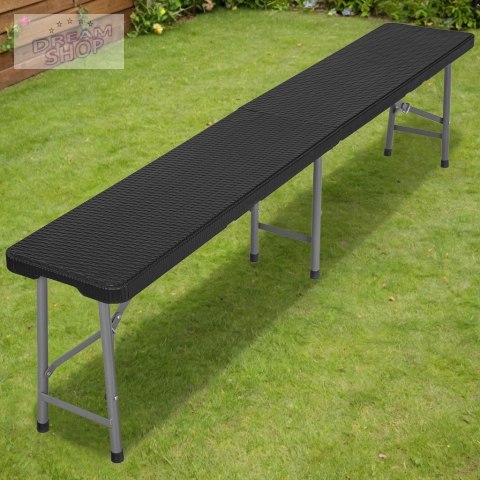 Składana ławka cateringowa RATTAN 180 cm czarna Składana ławka cateringowa RATTAN 180 cm czarna