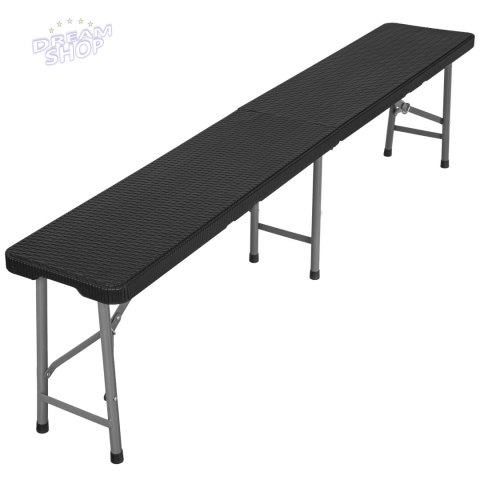 Składana ławka cateringowa RATTAN 180 cm czarna Składana ławka cateringowa RATTAN 180 cm czarna