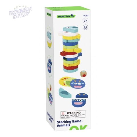 TOOKY TOY Jenga dla Dzieci Klocki Zwierzęta Gra Zręcznościowa TOOKY TOY Jenga dla Dzieci Klocki Zwierzęta Gra Zręcznościowa