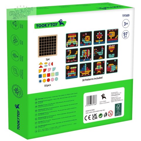 TOOKY TOY Mozaika Drewniana Układanka Montessori TOOKY TOY Mozaika Drewniana Układanka Montessori